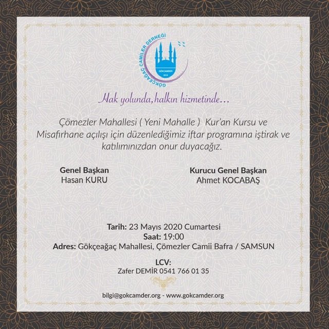 23 Mayıs 2020 iftar programı